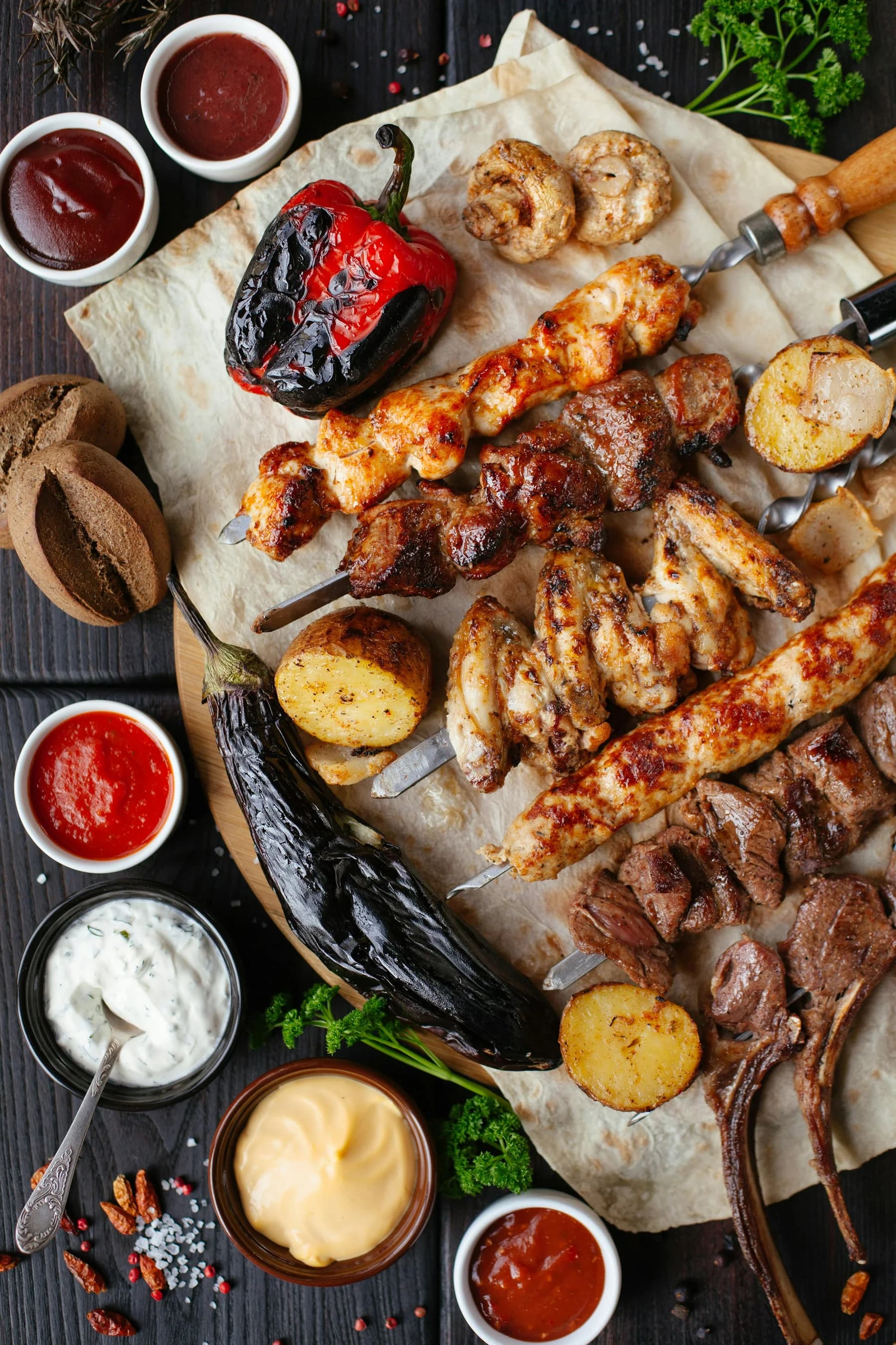 Kebabs and chicken 65 starter platter